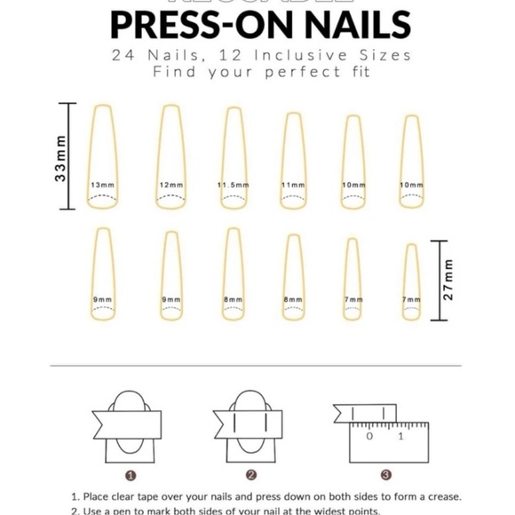 24 piece Colorful Coffin Fake Nails - Picture 3 of 5